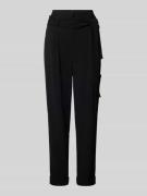 Tapered fit stoffen broek met strikceintuur