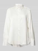 Overhemdblouse van pure viscose met labeldetail, model 'VIC'