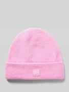 Beanie met labeldetail