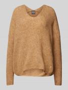 Gebreide pullover met V-hals, model 'THORA'