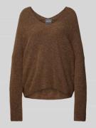 Gebreide pullover met V-hals, model 'THORA'