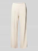 Wide leg stoffen broek met vaste persplooien, model 'ELAINE'