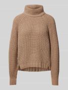 Gebreide pullover met opstaande kraag, model 'Chenille'