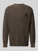 Gebreide pullover met labelpatch, model 'Lester'