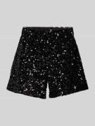 Regular fit short met pailletten, model 'CONFIDENCE'