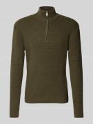 Gebreide pullover met opstaande kraag, model 'THEO'