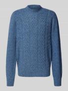 Wollen pullover met kabelpatroon en alpaca