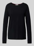 Pullover van wolmix met labeldetail