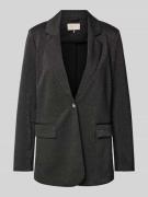 Straight-fit lange blazer van viscosemix, model 'NANNILUX'