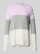 Regular fit gebreide pullover met katoen en colour-blocking