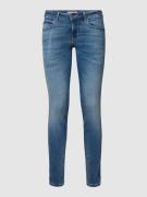 Mid waist jeans met contrastnaden