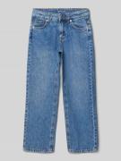 Straight fit jeans van puur katoen en contrastnaden