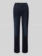 Slim fit jeans met labelpatch, model 'Melanie'