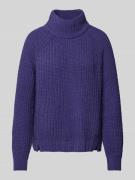 Gebreide pullover met opstaande kraag, model 'Chenille'