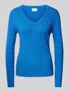 Gebreide pullover met ribboorden