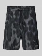 Sweatshorts met labelprint, model 'GRESIX'