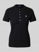 Slim fit poloshirt met logostitching, model 'JULIE'