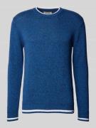 Regular fit gebreide pullover met labeldetail