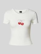 Slim fit T-shirt met motiefprint