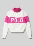 Kort sweatshirt met labelprint