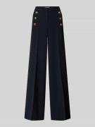 Wide leg stoffen broek met knoopsluitingen, model 'BRIDGET'