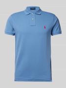 Custom slim fit poloshirt van puur katoen