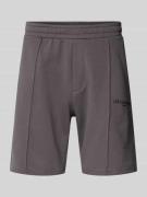 Regular fit sweatshorts met vaste persplooien