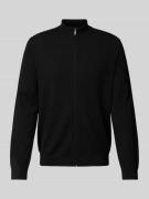 Slim fit gebreid jack met opstaande kraag