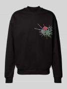 Sweatshirt met ribboorden, model 'Derumkek'