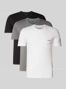 Regular fit T-shirt van viscose in een set van 3 stuks