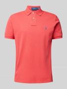 Custom slim fit poloshirt van puur katoen