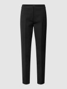 Slim fit stoffen broek van viscosemix met logo-applicatie