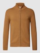 Gebreid jack met labelstitching, model 'STAND JACKET'