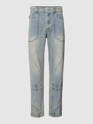 Straight leg jeans met siernaden, model 'SVERIGE'