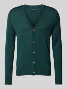 Slim fit cardigan van wolmix met V-hals