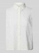 Overhemdblouse met broderie anglaise