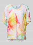 Blouseshirt met all-over motief, model 'Multi Aquarell'