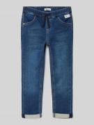 Straight leg jeans met labelpatch