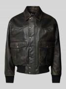 Leren blouson met klepzakken, model 'CUIR'