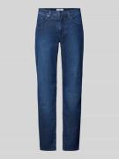 Straight fit jeans met labelpatch, model 'CADIZ'