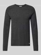 Gebreide pullover met labelpatch, model 'HILL'