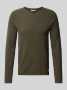 Gebreide pullover met labelpatch, model 'HILL'