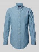 Regular fit vrijetijdsoverhemd met logostitching, model 'CHAMBRAY'