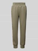 Slim fit sweatpants met labelprints