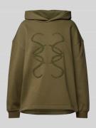 Hoodie met labelstitching