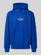 Hoodie met labelprint en kangoeroezak