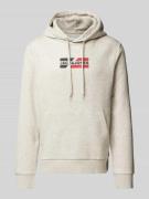 Hoodie met labelprint, model 'ECORP'