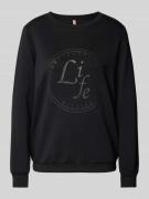 Sweatshirt met labelprint, model 'BANU'