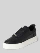 Sneakers van leer met labeldetail, model 'FLINT'