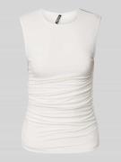 Slim fit top met plooien opzij, model 'MADISON'